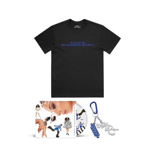 THAT'S SHOWBIZ BABY! CD, BLACK T-SHIRT AND CARABINER